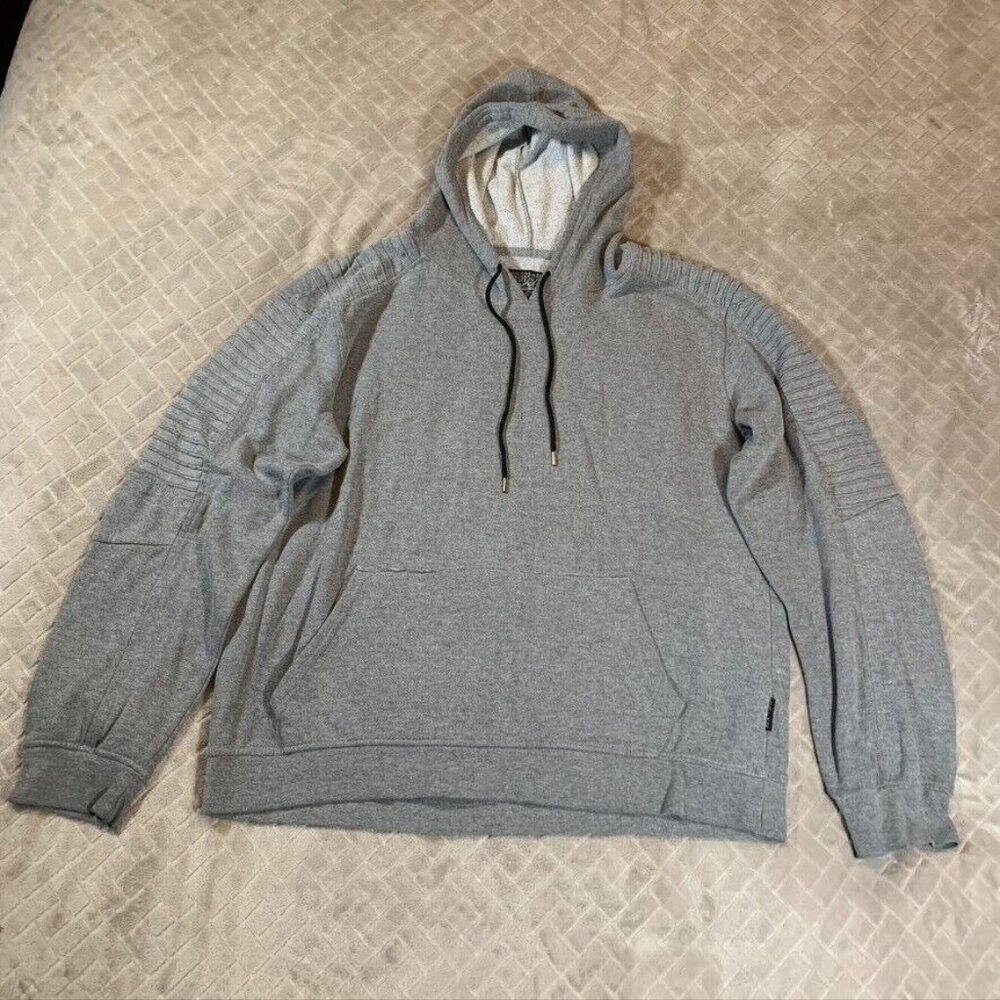 Brooklyn Clothing Co Mens Large Hoodie Sweatshirt Gray Pullover Cotton Blend